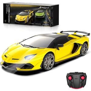 Lamborghini Remote Control Car, 1:24 Scale Electric Sport Racing Hobby, Yellow